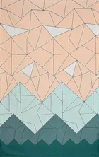 Sarangi Geometry Diwan Set with 1 Single Bedsheet, 5 Cushion Cover and 2 Bolster Cover Multicolor 150x225cm