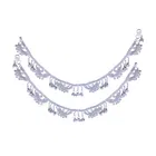 Brass Rhodium Plated Anklet Set (Silver, Set of 1)