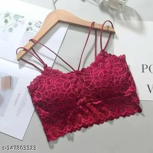Net Bra for Women, Maroon (Free Size)