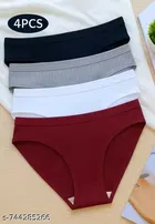 Nylon Briefs for Women, Multicolour, Pack of 4 