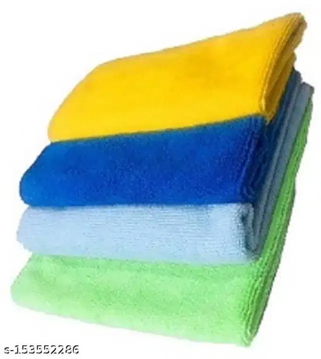 Microfiber Bath Towel (Multicolor, 40x40 cm) (Pack of 4)