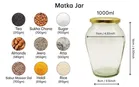 Afast 1000 Ml Big Pot Glass Jar For Pickle Storage Dried Masla,Grocery,Grain Storage Jar 