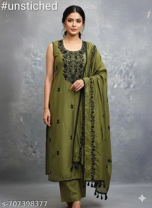 Vichitra Silk Punjabi/All Over Suits for Women (Multicolor, 6.25 meter (L)