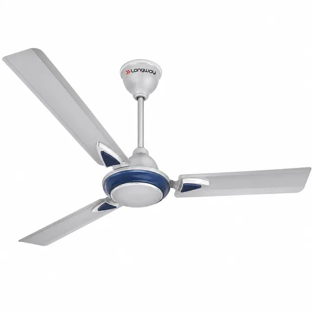 Longway Starlite-1 P1 1200 mm 3 Blade Ceiling Fan  (Ultra High Speed | Silver Blue | Pack of 1)