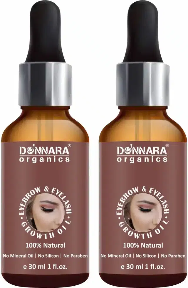 Donnara Organics Eyebrow & Eyelash Growth oil (Pack of 2, 30 ml)