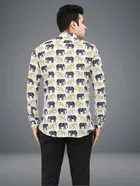 Cotton Blend Printed Kurta for Men 