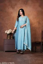 Embroidered Flared Kurta Set for Women 