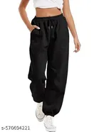 Cotton Blend Solid Trousers for Men, Black 