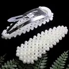 Korean Style Pearl Hair Clips for Women & Girls, Multicolour, Pack of 12