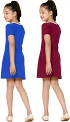 Graphic Print Shift Dress for Girls, Pack of 2 