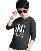 Round Neck Full Sleeves Printed T-Shirt for Boys 