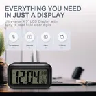 Digital Alarm Table Clock with Automatic Sensor, Date & Temperature, Plastic, Black