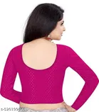 Cotton Blend Ready Made Blouse for Women, Pink 