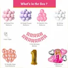 Barbie Theme 1st Birthday Balloon Decoration Kit For Kids, Multicolor, Pack Of 78