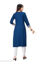 Rayon Slub Embroidered Kurta with Pant for Women 