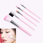 Plastic Makeup Brushes (Multicolor, Set of 5)
