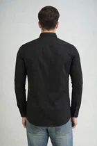 Solid Formal Polycotton Shirt for Mens ,Black 