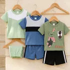 Solid Cotton Blend Top & Bottom Set for Boys 
