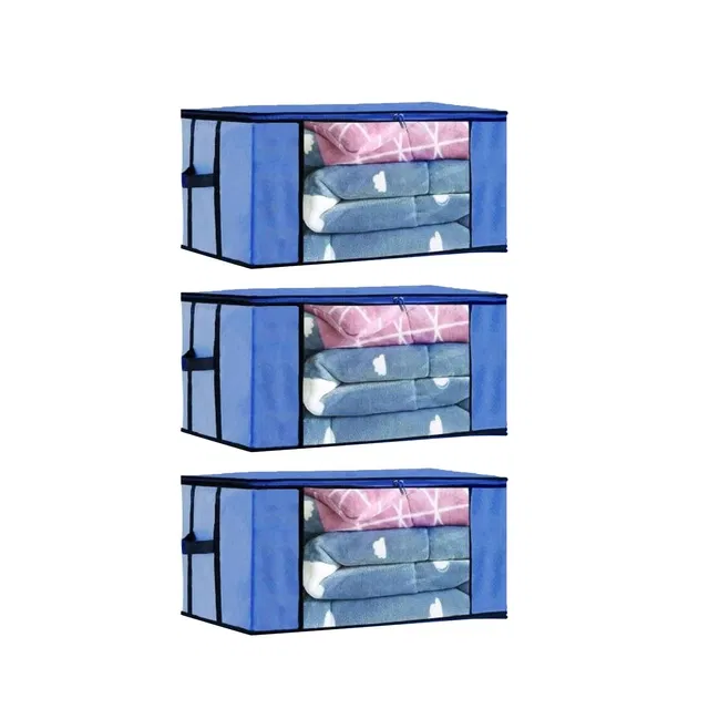 Non-woven Blanket Cover , Blue ,(Pack Of 3)