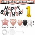 1st Happy Birthday Balloon Decoration Kit ,Rose Gold & Black ,Set Of 1