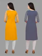 Crepe Solid Kurtis for Women 