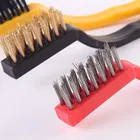 REALISTIC AIRCOOL 3 Pc Mini Wire Brush Set -Brass | Nylon | Stainless Steel Bristles, Pack of 3