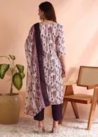 Cotton Printed Women's Kurta with Pant & Dupatta Set 