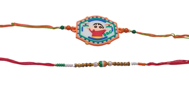 Synthetic Rakhi for Raksha Bandhan (Multicolor, Pack of 2)