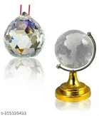 Crystal Ball Wall Hanging with Feng Shui Globe Showpieces 