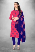Cotton Slub Unstitched Dress Material for Women 