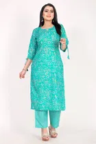 Cotton A-Line Kurti with Pant 