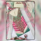 Chanderi Cotton Embroidered Unstitched Suit Fabric, White