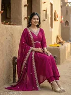 Embroidered Flared Kurta Set for Women 