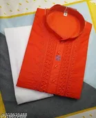 Cotton Embroidered Kurta with Pyjama for Men 