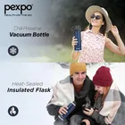 PEXPO Fererro Stainless Steel Insulated Flask - 500ml | Double Wall Water Bottle With Jute Bag - Denim Blue