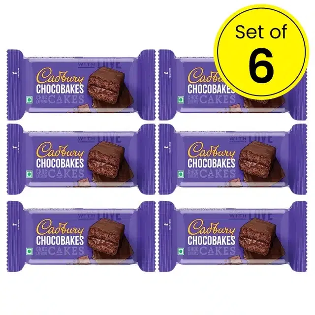 Cadbury Chocobakes Choco Layered Cakes, 6X17 g (Pack Of 6)