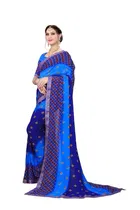 कानूड़ा फैंसी विमेंस जॉर्जेट फ्लावर प्रिंटेड साड़ी 