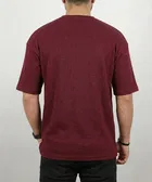 Polyester Round Neck T-shirt for Men, Maroon 
