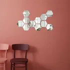 Acrylic Hexagon Shaped Wall Mirror Stickers 