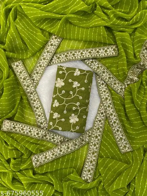 Lovely Saree for Women (Green, Free Size)