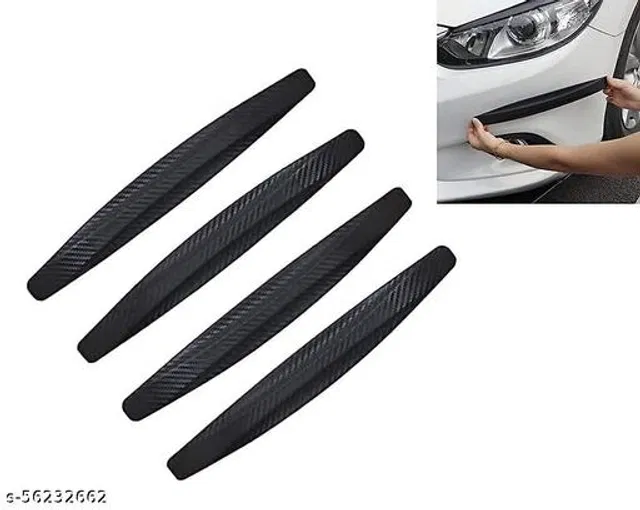 Rubber Car Bumper Protector (Black, Pack of 4)