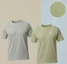 Polyester Round Neck T-shirt for Men, Multicolour, Pack of 2 