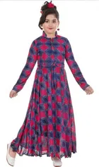 B B Enterprise Girls Full Sleeves Multicolour Party Wear Gown 