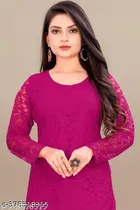 Net Kurti for Women,  Pink  