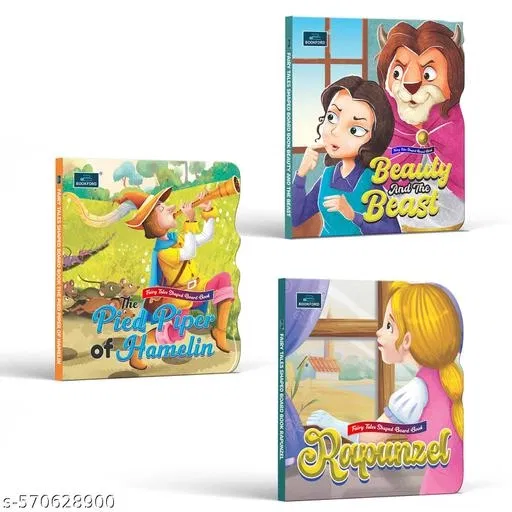 Fairy Tale Shaped Board Book – Cinderella, Rapunzel, and The Pied Piper | Set of 3 – A Magical Trio of Shaped Tales That Spark Imagination and Love for Reading