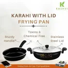 Non Stick Kadai with Stainless Steel Lid & Frying Pan 