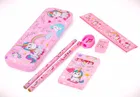 Unicorn Stationery Set for Girls-Unicorn set kit includes-Pencil Box for Girls,Colour set for kids,Unicorn Theme Scale Pencil Eraser Sharpener combo pack for School, Birthday Gift for Girls 