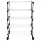 Trendy Multipurpose Foldable Wardrobe for Home with Cover | 360 ° Rotating Wheels Metal Semi-Open Book Shelf  