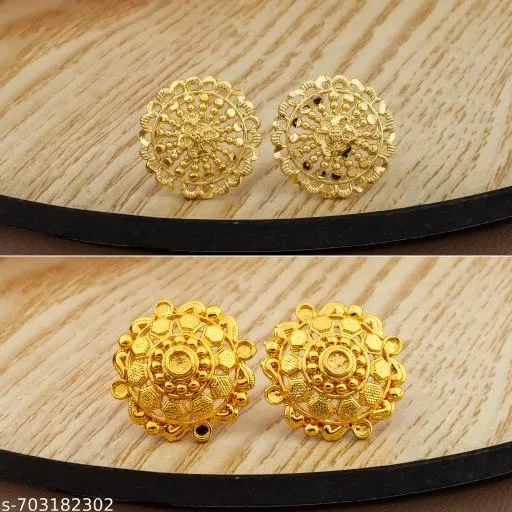 Festive Special Ethnic Gold Plated Stud Earrings