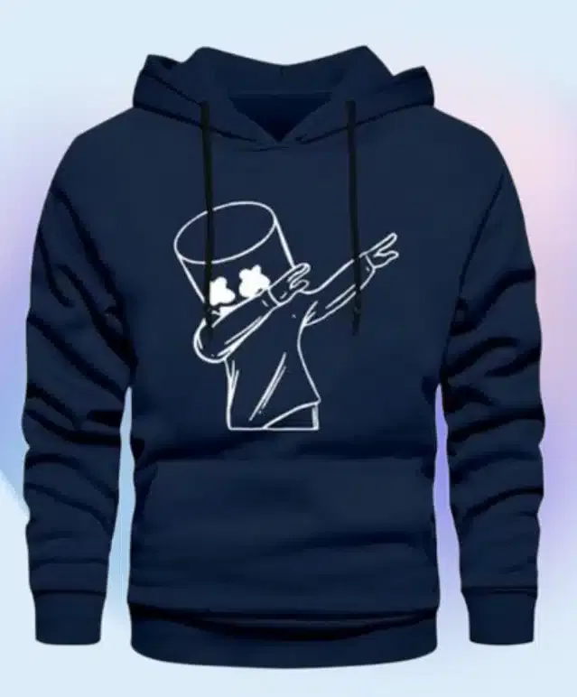Full Sleeves Hoodie for Men (Navy Blue, L)